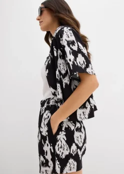 bonprix Short à taille élastiquée en viscose|Femme Shorts|Pantalons