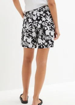 bonprix Short ample en viscose avec taille haute élastiquée|Femme Shorts|Pantalons