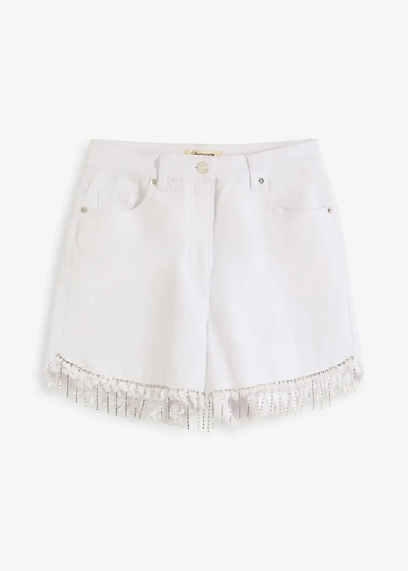 bonprix Short avec franges de chaînes à strass|Femme Shorts|Pantalons