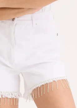 bonprix Short avec franges de chaînes à strass|Femme Shorts|Pantalons