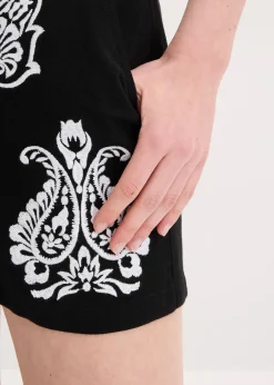 Femme bonprix Shorts|Pantalons|Short brodé en viscose mélangée