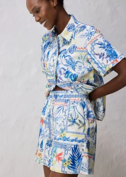 Femme bonprix Premium|Shorts|Short en coton et soie