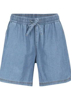 bonprix Short en denim léger avec du lin|Femme Shorts