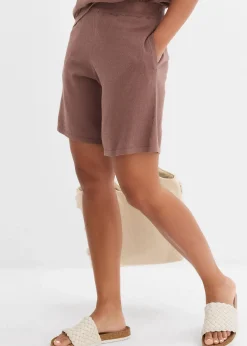 Femme bonprix Deux Pièces & Ensembles|Shorts|Short en fine maille avec taille élastiquée