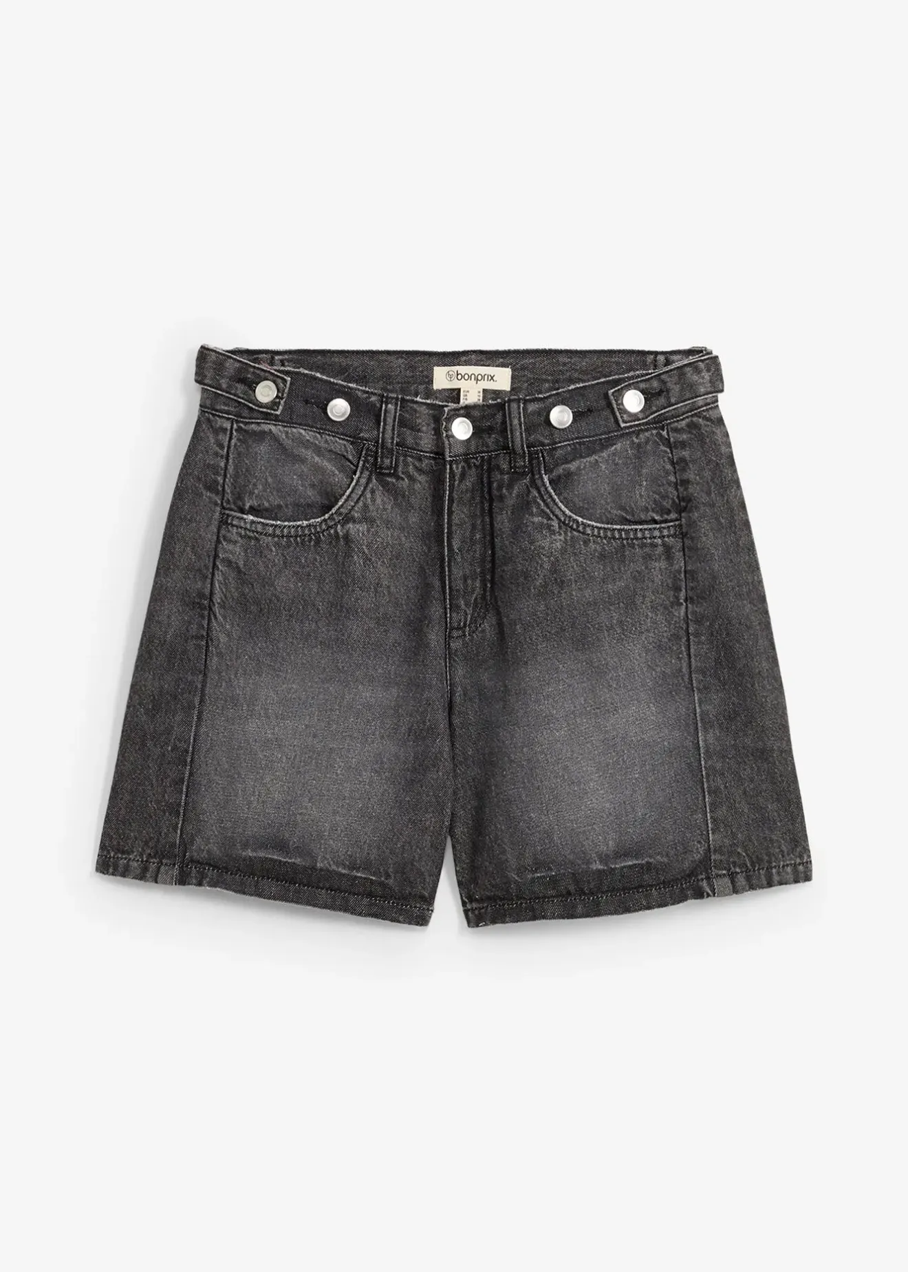 Femme bonprix Shorts|Jeans|Short en jean taille mi-haute, peu extensible