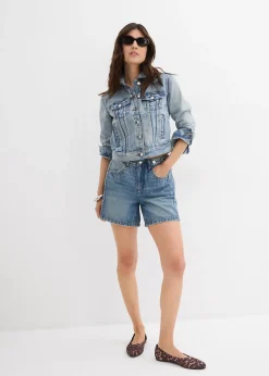 bonprix Short en jean taille mi-haute, peu extensible|Femme Shorts|Jeans