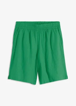 bonprix Short en lin mélangé avec taille élastiquée|Femme Shorts|Pantalons