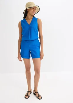 bonprix Short en lin mélangé, taille élastiquée|Femme Shorts|Pantalons