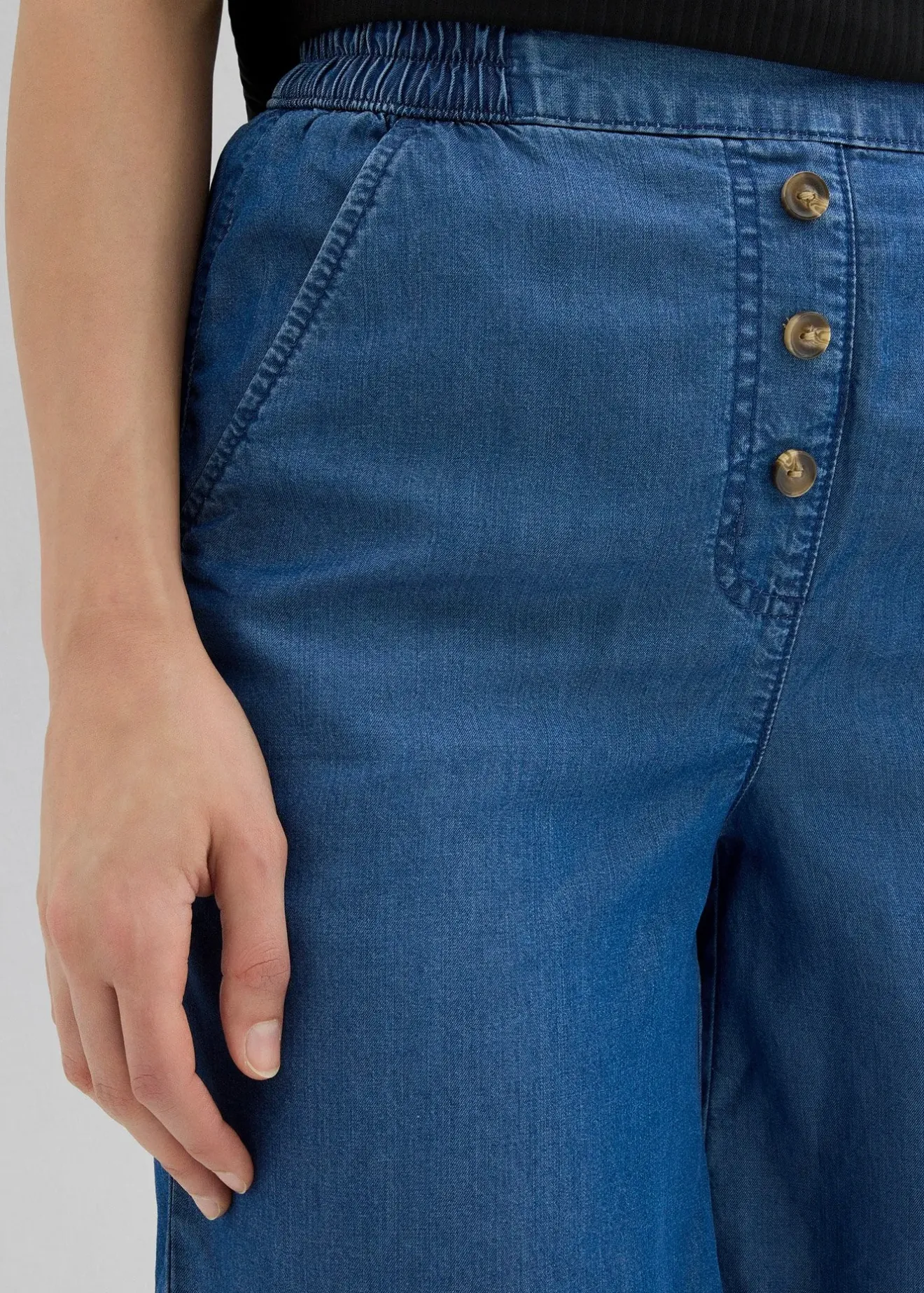 Femme bonprix Shorts|Pantalons|Short en Lyocell à taille élastiquée