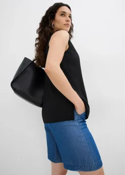 Femme bonprix Shorts|Pantalons|Short en Lyocell à taille élastiquée