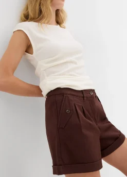 Femme bonprix Shorts|Pantalons|Short en twill, taille haute