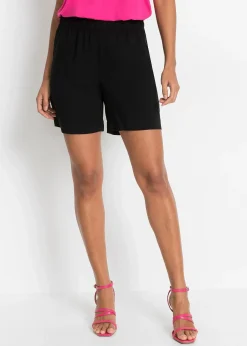 Femme bonprix Shorts|Pantalons|Short en viscose à taille élastiquée