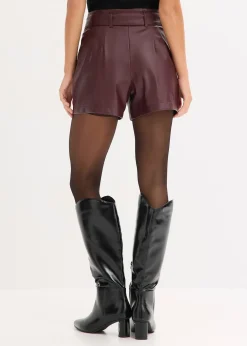 Femme bonprix Shorts|Pantalons|Short enduit avec ceinture