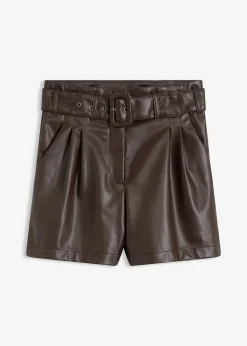 bonprix Short enduit avec ceinture|Femme Shorts|Pantalons