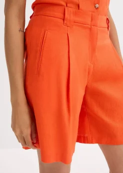 Femme bonprix Shorts|Pantalons|Short léger en lin mélangé