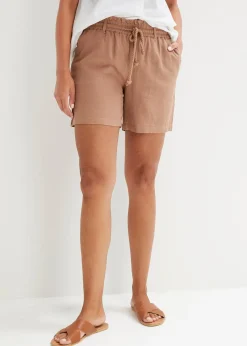 bonprix Short paper bag en lin mélangé|Femme Shorts|Pantalons