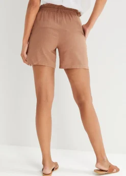bonprix Short paper bag en lin mélangé|Femme Shorts|Pantalons