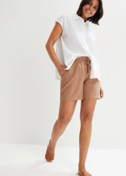 bonprix Short paper bag en lin mélangé|Femme Shorts|Pantalons
