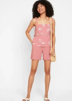 Femme bonprix Shorts|Pantalons|Short paper bag en lin mélangé