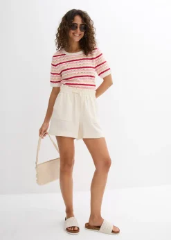 bonprix Short paper bag fluide en Lyocell mélangé|Femme Shorts|Pantalons