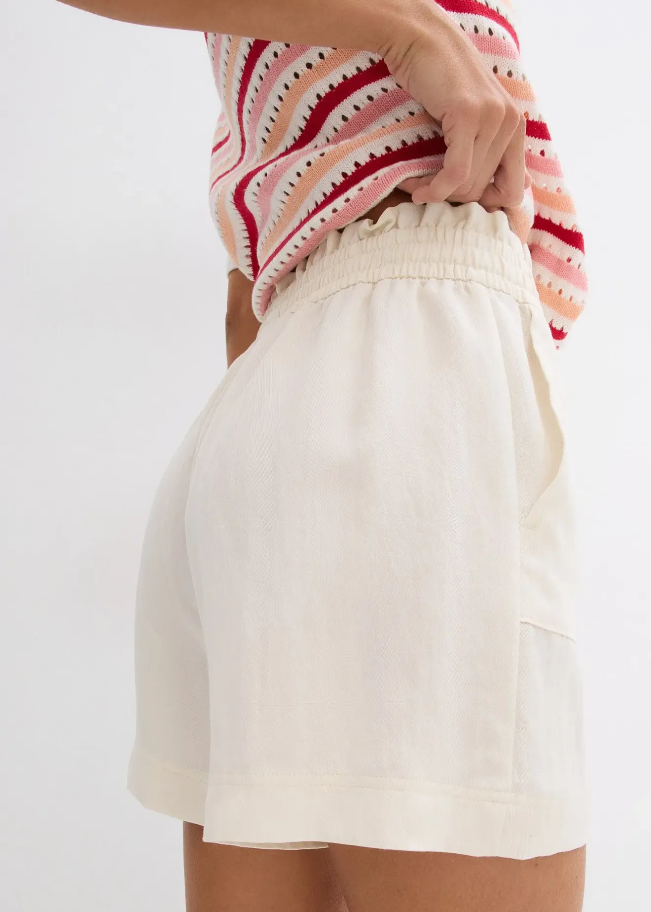 bonprix Short paper bag fluide en Lyocell mélangé|Femme Shorts|Pantalons