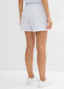 Femme bonprix Shorts|Pantalons|Short rayé taille élastiquée 100% coton