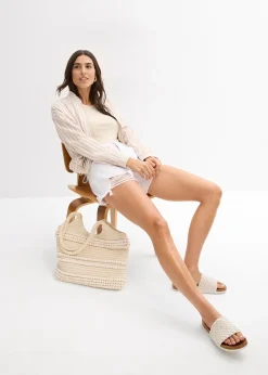 Femme bonprix Shorts|Pantalons|Short taille haute en twill