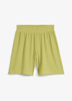 Femme bonprix Deux Pièces & Ensembles|Shorts|Short taille élastiquée en crêpe gaufré