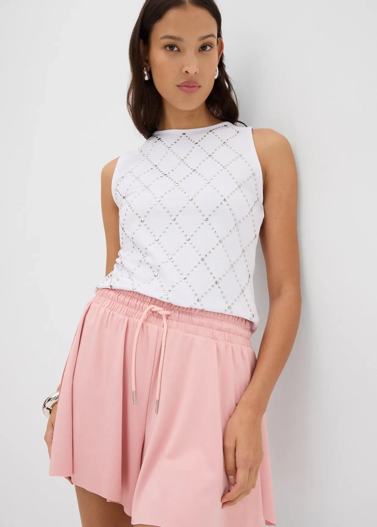 Femme bonprix Shorts|Pantalons|Short taille élastiquée esprit tennis