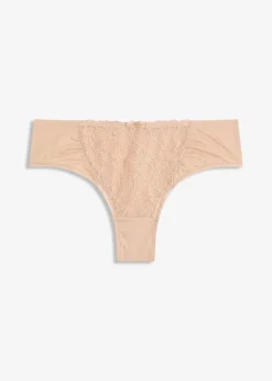 Femme bonprix Dessous|Bas|Slip brésilien à broderies florales