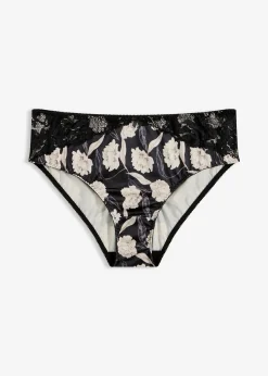 bonprix Slip Maxi en matière brillante avec dentelle|Femme Dessous|Bas