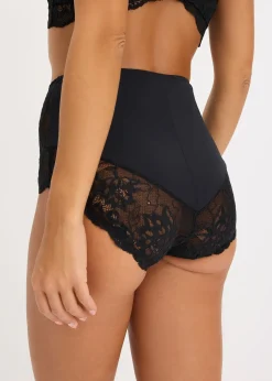 bonprix Slip taille haute avec dentelle|Femme Dessous|Bas