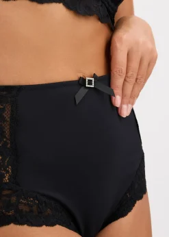 bonprix Slip taille haute avec dentelle|Femme Dessous|Bas