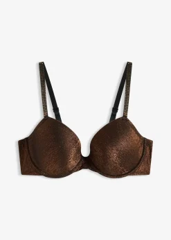bonprix Soutien-gorge à coques en matière brillante|Femme Grands Bonnets D-H|Dessous