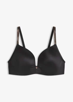 Femme bonprix Dessous|Soutiens-Gorge|Soutien-gorge à coques et bretelles brillantes, sans armatures
