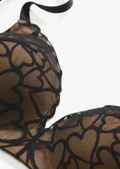 Femme bonprix Dessous|Soutiens-Gorge|Soutien-gorge à coques sans armatures, dentelle cœurs