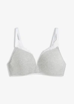bonprix Soutien-gorge à coques, sans armatures, en coton et dentelle|Femme Lingerie Coton|Soutiens-Gorge