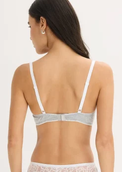 bonprix Soutien-gorge à coques, sans armatures, en coton et dentelle|Femme Lingerie Coton|Soutiens-Gorge