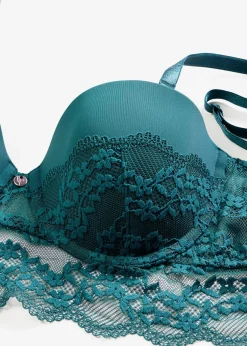Femme bonprix Grands Bonnets D-H|Soutien-gorge balconnet à bretelles amovibles et dentelle florale
