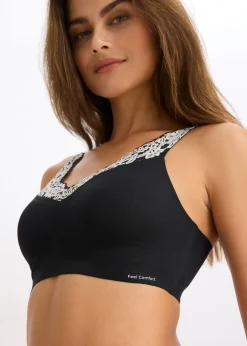 bonprix Soutien-gorge bralette découpe laser Feel Comfort|Femme Sans Couture|Soutiens-Gorge