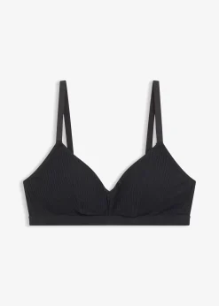 Femme bonprix Lingerie Coton|Soutiens-Gorge|Soutien-gorge bralette rembourré, sans armatures, en coton côtelé