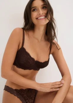 Femme bonprix Dessous|Soutiens-Gorge|Soutien-gorge semi-rembourré à armatures et dentelle