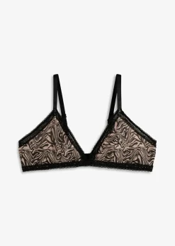 bonprix Soutien-gorge triangle sans armatures, en mesh imprimé|Femme Dessous|Soutiens-Gorge