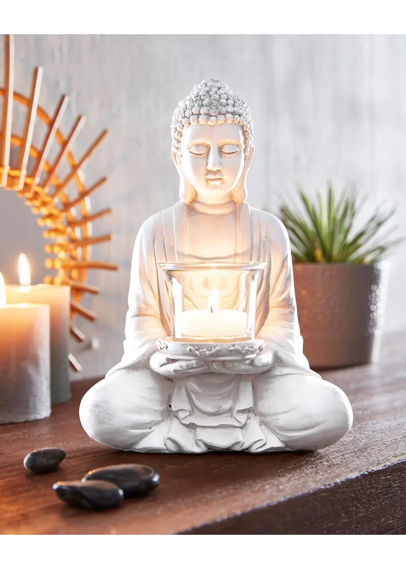 bonprix Jardin & Balcon·Déco De Jardin & Éclairage|Salle À Manger·Décoration|Statuette Bouddha avec photophore