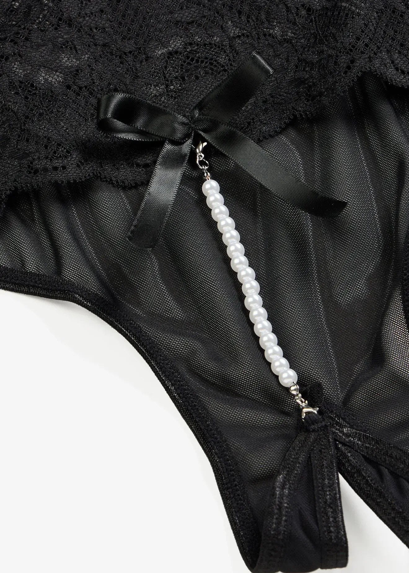 Femme bonprix Lingerie Érotique|String taille haute et ouvert avec chaîne amovible