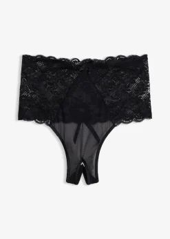 Femme bonprix Lingerie Érotique|String taille haute et ouvert avec chaîne amovible