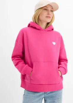 bonprix Sweat à capuche doux en coton mélangé|Femme Sweats