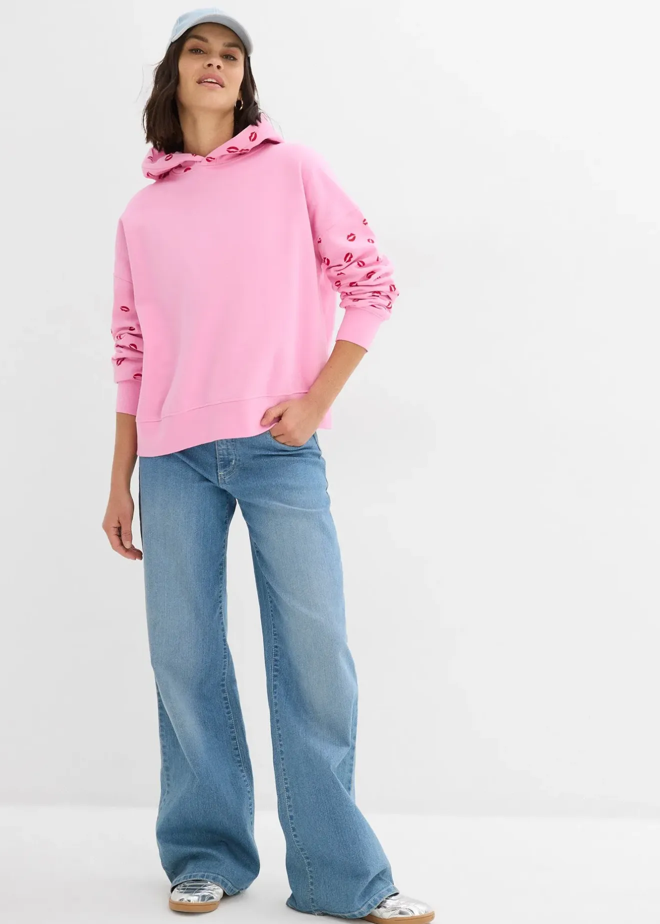 Femme bonprix Sweats|Sweat à capuche oversize 100% coton