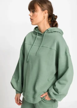bonprix Sweat à capuche oversize en coton mélangé doux|Femme Sweats