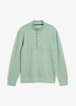 bonprix Sweat à col boutonné 100% coton|Homme Sweats